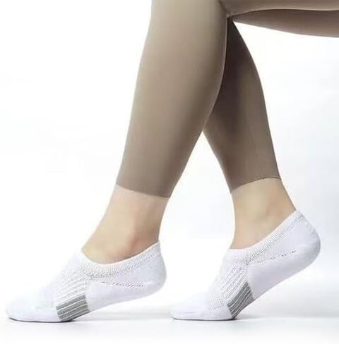 5 Pairs No Show Socks for Women, Low Cut Non Slip Athletic Cotton Invisible Socks - US 6-9 in Kuwait