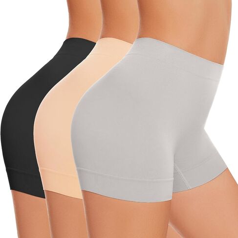 UUMIAER 3 Pack Slip Shorts for Under Dresses, Anti Chafing Women Boyshort Shapewear Yoga Shorts, Size L in Saudi Arabia