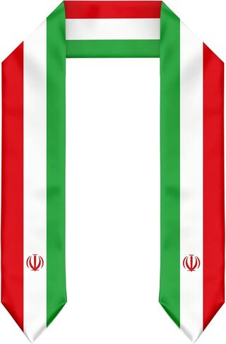 Iran Flag Graduation Stole Graduation Sash Scarf for International Student Abroad Adult Unisex in Saudi Arabia