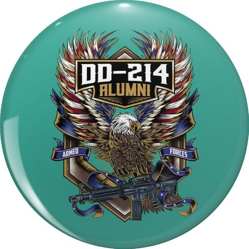 DD 214 القوات المسلحة العسكرية المخضرمة طية صدر السترة قبعة معدنية دبوس التعادل تك Pinback 0.75" in Kuwait