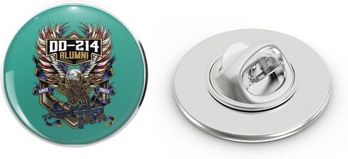 DD 214 القوات المسلحة العسكرية المخضرمة طية صدر السترة قبعة معدنية دبوس التعادل تك Pinback 0.75" in Kuwait