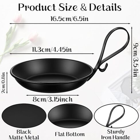 4PCS Matte Black Iron Pillar Candle Holders with Handle - Industrial Bowl Design Candle Stand Set, for Table, Mantel, Wedding Centerpiece Decor in Saudi Arabia