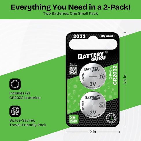 Replacement Batteries for AirTag, SmartTag2, Tile Pro, Chipolo ONE & SmartTrack Link, CR2032 3V Lithium Button Coin Cell Battery for Smart Tracker Pack of 2 in Kuwait