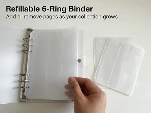 Watch Strap Organizer Binder – A5 Transparent PVC Sleeves with 20 Clear Inner Pages, 3-Column Design Fits 60 Watch Straps or Woven Bracelets, Dustproof Protective Case with Button Closure for Travel in Kuwait