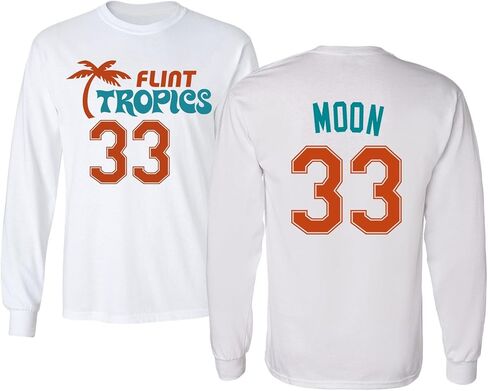 Flint Tropics Jackie Moon 33 Semi Pro Basketball Men's Long Sleeve T Shirt in Saudi Arabia