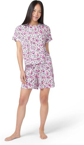 HUE Women's Pajama 2 Piece Set Includes Sleep Top and Boxer Shorts in Kuwait