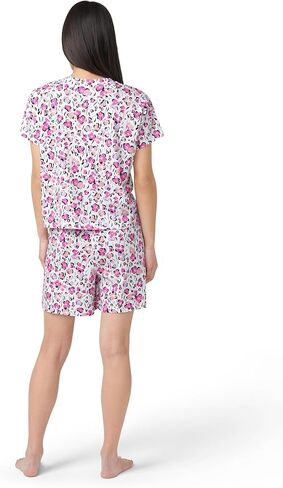 HUE Women's Pajama 2 Piece Set Includes Sleep Top and Boxer Shorts in Kuwait