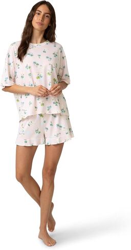 HUE Women's Pajama 2 Piece Set Includes Sleep Top and Boxer Shorts in Kuwait