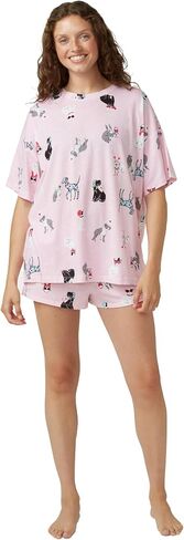 HUE Women's Pajama 2 Piece Set Includes Sleep Top and Boxer Shorts in Kuwait
