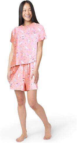 HUE Women's Pajama 2 Piece Set Includes Sleep Top and Boxer Shorts in Kuwait