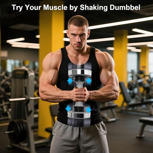 Fitness Shaking Dumbbells Equipment - Single Dumbbell Exercise Weight Core Muscle for Shoulders, Chest, Biceps, Triceps, Forearm Exercises, Toning Shakable Dumbbell for Man Women(Gray) in Kuwait