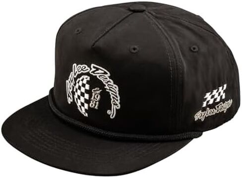 Troy Lee Designs - Finish LINE Unstructured Curved Snapback; Black/Pumice OSFA in Kuwait