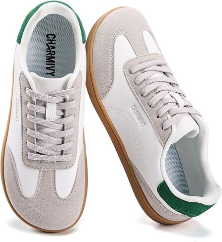 Charmivy Women's Barefoot Fashion Sneakers – Wide Toe Box Minimalist Walking Shoes, Zero Drop Casual Retro Gum Sole Tennis Sneakers in Kuwait