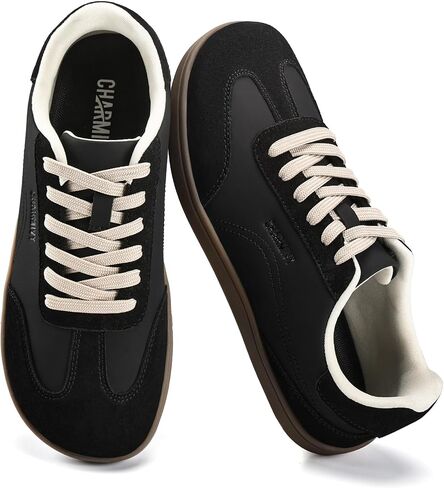 Charmivy Women's Barefoot Fashion Sneakers – Wide Toe Box Minimalist Walking Shoes, Zero Drop Casual Retro Gum Sole Tennis Sneakers in Saudi Arabia