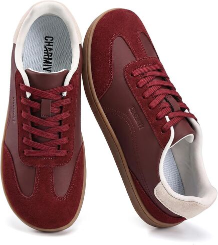 Charmivy Women's Barefoot Fashion Sneakers – Wide Toe Box Minimalist Walking Shoes, Zero Drop Casual Retro Gum Sole Tennis Sneakers in Kuwait