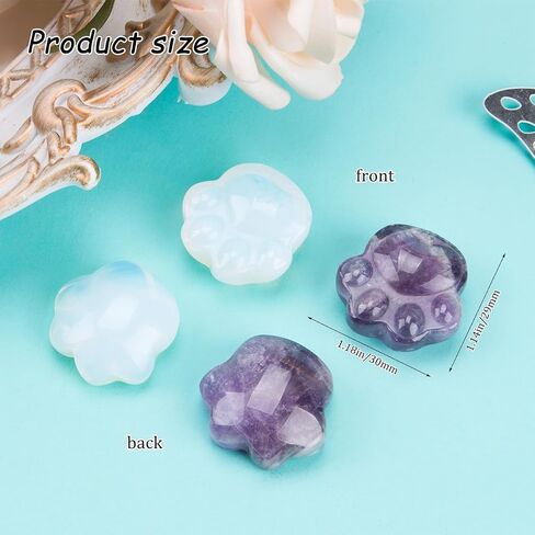 ZORZA 2Pcs Amethyst Cat Paw Crystal Ornament for Healing Positive Energy Stress Relief Creative Crystal Stone Carving for Cat Lovers Soothe Anxiety in Saudi Arabia