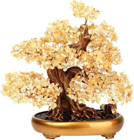 Natural Tree of Life (1,251 Gemone UNT) Cryal Tree with Healing Properties - Bonsai Feng Shui Money Tree for Healing and Luck (Citrine),One Size in Saudi Arabia