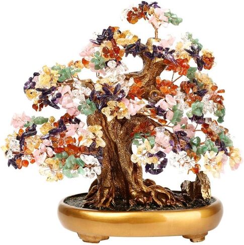 شجرة الحياة الطبيعية (1,251 Gemone UNT) شجرة البكاء ذات الخصائص العلاجية - شجرة المال Bonsai Feng Shui للشفاء والحظ (السترين)، مقاس واحد in Kuwait