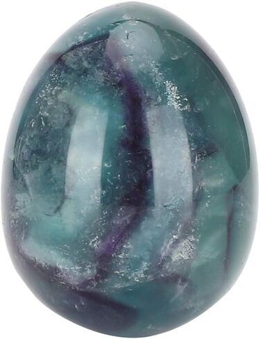Fluorite Crystal Egg - Polished Gemstone Healing Stone for Home Decor, Massage, Feng Shui, and Crafts | Unique Mineral Rock Egg | Smooth & Colorful in Kuwait