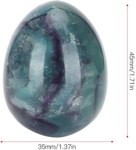Fluorite Crystal Egg - Polished Gemstone Healing Stone for Home Decor, Massage, Feng Shui, and Crafts | Unique Mineral Rock Egg | Smooth & Colorful in Kuwait