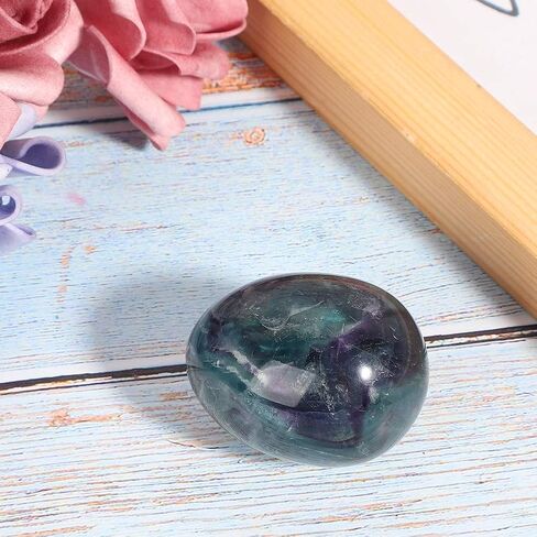 Fluorite Crystal Egg - Polished Gemstone Healing Stone for Home Decor, Massage, Feng Shui, and Crafts | Unique Mineral Rock Egg | Smooth & Colorful in Kuwait