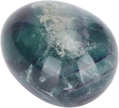 Fluorite Crystal Egg - Polished Gemstone Healing Stone for Home Decor, Massage, Feng Shui, and Crafts | Unique Mineral Rock Egg | Smooth & Colorful in Kuwait