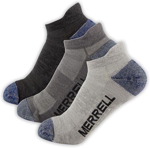 Merrell Unisex 3-pack Trekker Outdoor Low Cut Socks, Wool Blend Moisture Wicking Hiking Socks in Kuwait