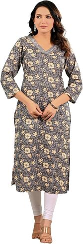 Ramkudi Women's Cotton Kurti | Indian Style Tunic Top | Ethnic Dailywear Kurtis for Girls/Women | Printed Kurta in Saudi Arabia