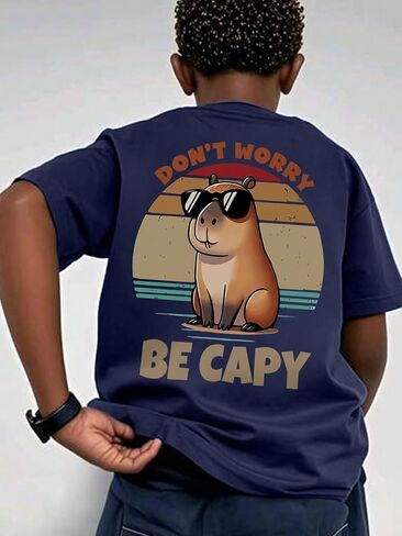 Boys Graphic T Shirt Short Sleeve 6–14Y Cool Soft Tee Crew Neck Kids Summer Fashion Top-5DT54449 in Kuwait