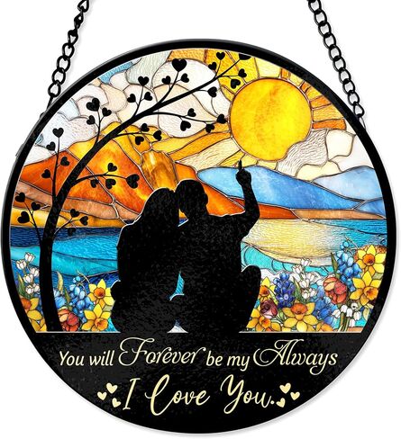 7.8" River Dragonfly Suncatcher Stained Glass Window Hanging Nature Lover Sun Catchers Dragonflies Ornaments Wall Art Home Room Door Garden Decor Birthday for Women Men in Kuwait