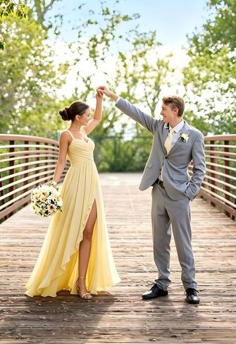 Spaghetti Straps Chiffon Bridesmaid Dresses 2026 A Line Maxi Formal Evening Dress AS038 in Kuwait