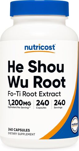 Nutricost He Shou Wu Root Supplement 240 Capsules for 240 Servings Per Bottle - Fo-Ti Root Extract, Vegan, GMO-Free, Gluten-Free in Kuwait