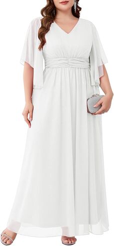 Plus Size Formal Dress A Line Maxi Elegant Sparkly Bridesmaid Mother of The Bride Gala Evening Wedding Guest Prom Gown in Kuwait