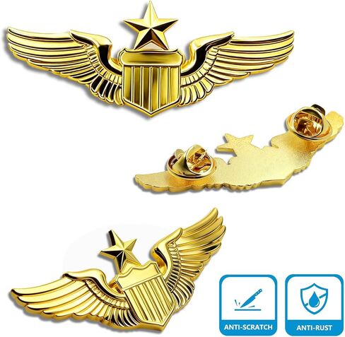 10/20/50/100 حزمة من شارة دبابيس الطائرة الذهبية بأجنحة الطيار، زي مضيفات الطيران، دبوس طية صدر السترة لجناح القوات الجوية للنساء والرجال، ملابس وحقائب القميص والقبعات in Kuwait