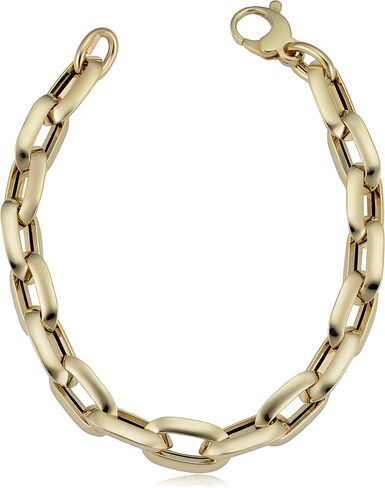 Kooljewelry 14k Yellow Gold Oval Rolo Link Bracelet (10 mm, 8.5 inch) in Kuwait