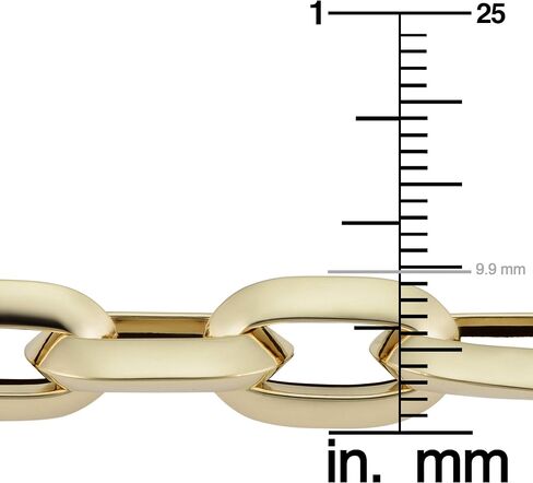 Kooljewelry 14k Yellow Gold Oval Rolo Link Bracelet (10 mm, 8.5 inch) in Kuwait