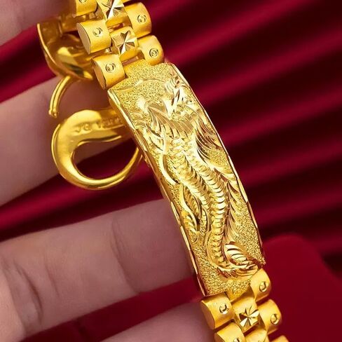 18k Gold Men'S Bracelet Exquisite Cuban Chain Women'S Dragon Head Chain Suitable For Men'S And Women'S Bracelets Christmas Gift in Kuwait