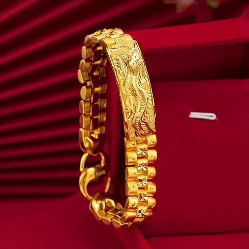 18k Gold Men'S Bracelet Exquisite Cuban Chain Women'S Dragon Head Chain Suitable For Men'S And Women'S Bracelets Christmas Gift in Kuwait