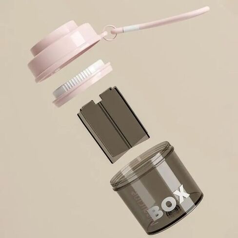 Pill Storage Box Rotatable Portable Lanyard Pill Case Durable Visual Window Pill Dispenser(Pink) in Kuwait