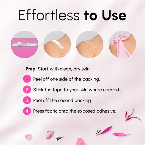 BLOOMORA Fashion Tape – Double Sided Clothing Adhesive for Women & Men – 36 Transparent Strips (3" x 0.5") – Waterproof Adhesive Strips for Body & Dress – Fabric Tape - Metal Box in Saudi Arabia