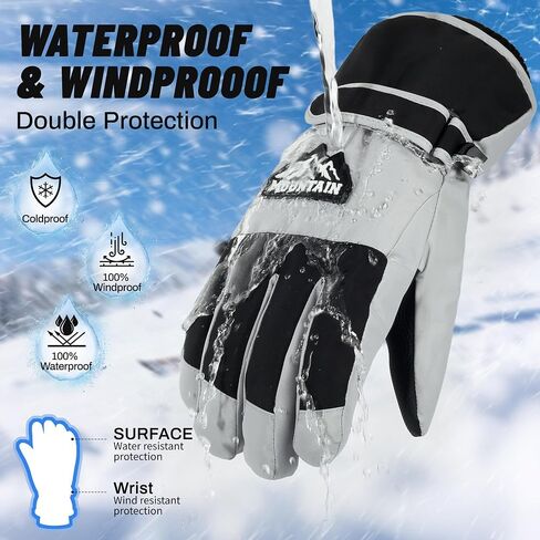 Winter Gloves Men and Women Waterproof Ski Snow Thermal Touchscreen Glove for Cold Weather in Saudi Arabia