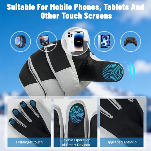 Winter Gloves Men and Women Waterproof Ski Snow Thermal Touchscreen Glove for Cold Weather in Saudi Arabia