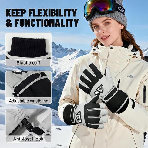 Winter Gloves Men and Women Waterproof Ski Snow Thermal Touchscreen Glove for Cold Weather in Saudi Arabia