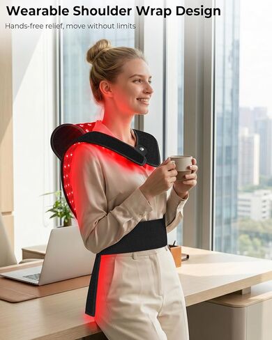 KingPavonini Red Light Therapy Mat for Body, 33''×17''Wearable Red Light Heating Pad for Neck Shoulder with Skin-Safe TPU, 380 LEDs 660nm/850nm Infrared Light Therapy for Back, Muscle, Joint Relief in Saudi Arabia