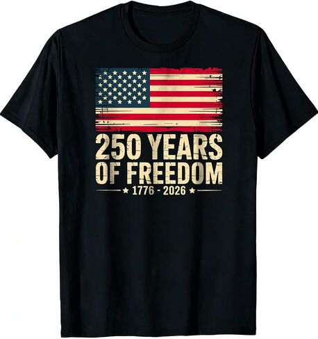 GTETKDE 250th Anniversary USA Shirts American Flag Independence Day Patriotic Shirt Faith Freedom Crewneck Short Sleeve Tee in Saudi Arabia