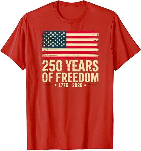 GTETKDE 250th Anniversary USA Shirts American Flag Independence Day Patriotic Shirt Faith Freedom Crewneck Short Sleeve Tee in Saudi Arabia