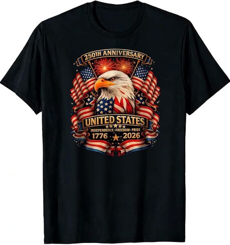 GTETKDE 250th Anniversary USA Shirts American Flag Independence Day Patriotic Shirt Faith Freedom Crewneck Short Sleeve Tee in Saudi Arabia