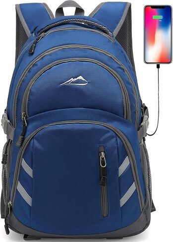 Backpack Bookbag for College Laptop Travel, Fit Laptop Up to 15.6 inch with USB Charging Port Multi Compartment Anti theft, Gift for Women Men (Purple) in Kuwait