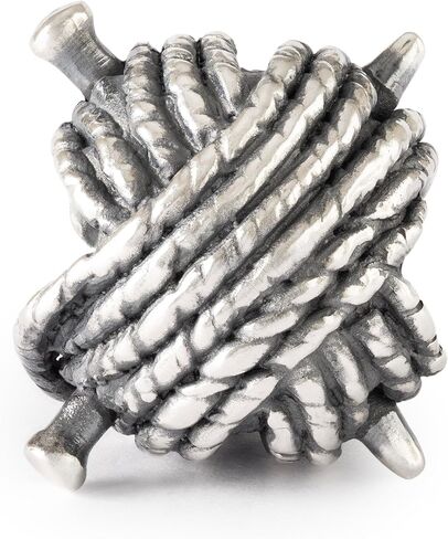 TROLLBEADS Knitted Comfort Bead - Sterling Silver Charm of Love and Craftsmanship | Authentic Brand Charm | Silver 925 | Hygge Collection | Design by Louise Rimpler in Saudi Arabia