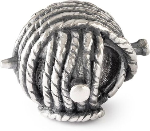 TROLLBEADS Knitted Comfort Bead - Sterling Silver Charm of Love and Craftsmanship | Authentic Brand Charm | Silver 925 | Hygge Collection | Design by Louise Rimpler in Saudi Arabia
